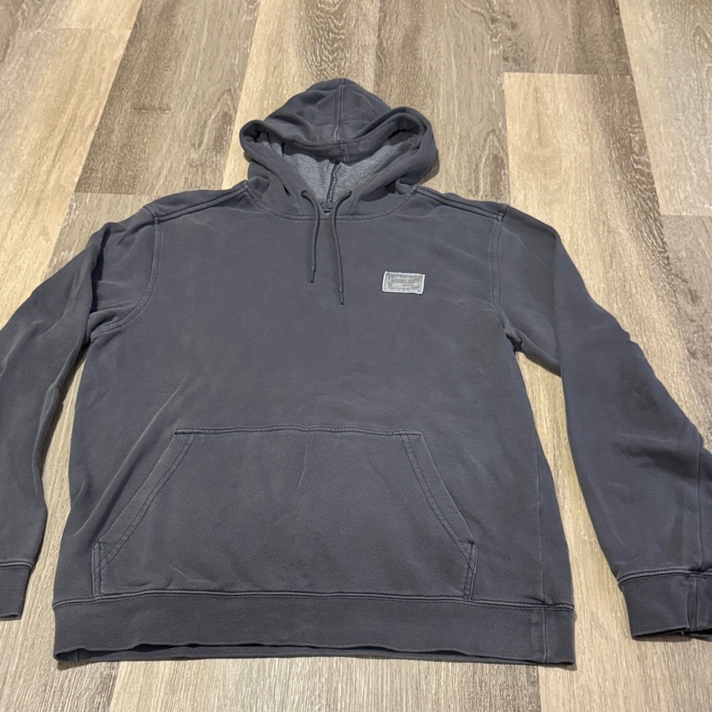 GUC Hurley Men's Dark Gray Hooded Pullover Sweatshirt